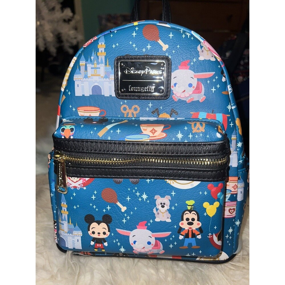Loungefly Disney Parks Magic Kingdom Icons Attractions Mini Backpack NWT land